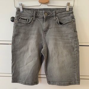 Calvin Klein grey washed city jean shorts